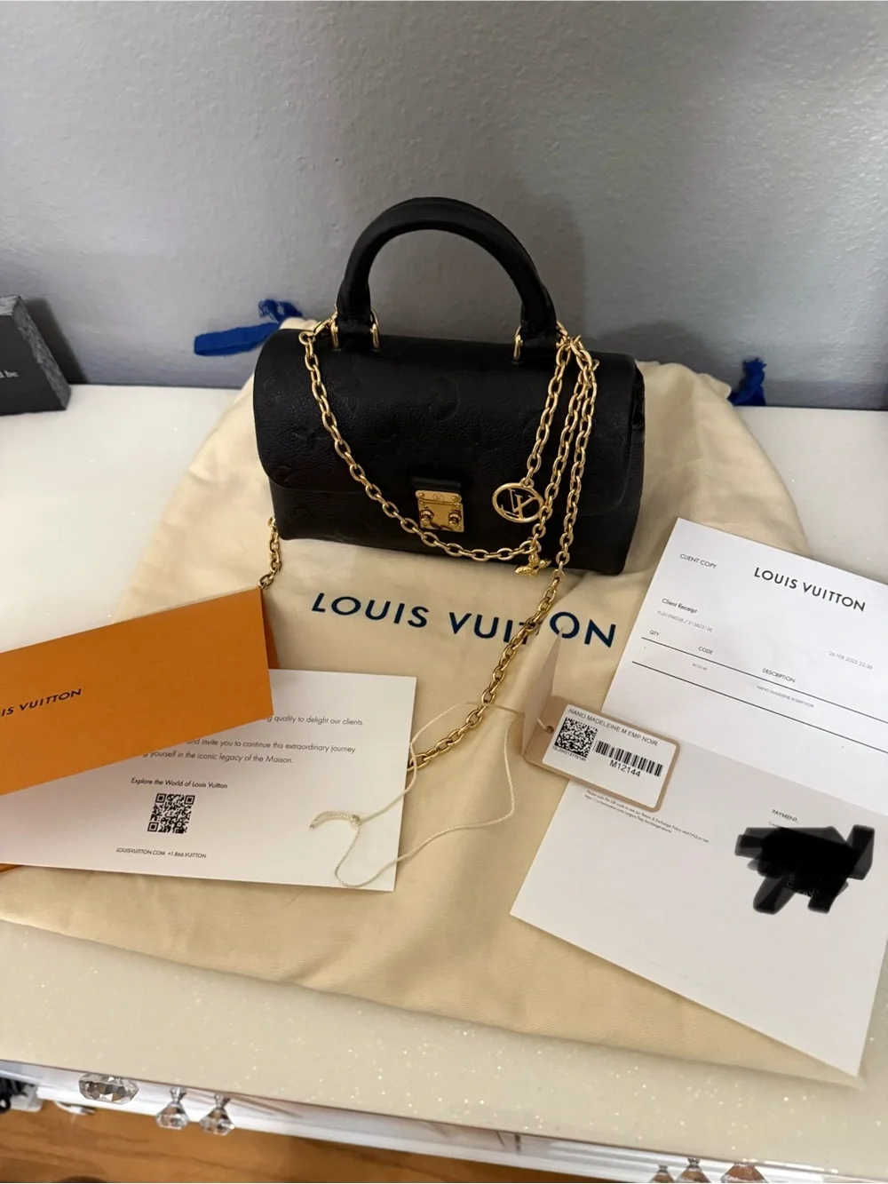 Louis Vuitton Black Nano Madeleine - Monogram Empreinte Leather